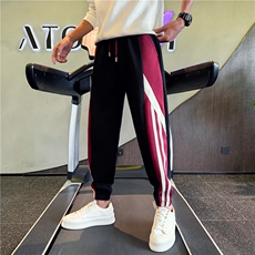 KK180-P58男款条纹卫裤束脚裤春秋季男裤裤子痞帅气运动休闲裤，男装休闲裤，星座215（原电商B249）