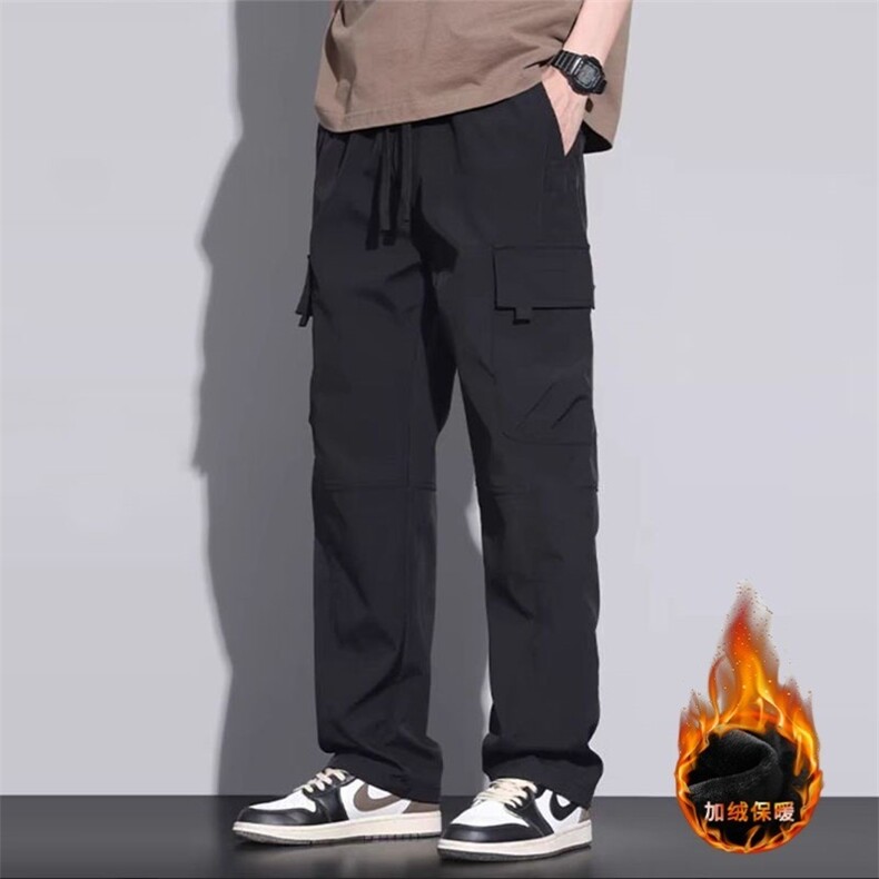 工装裤男2026新款加绒宽松直筒长裤卡其色裤子男士休闲裤冬季，男装工装外套，星座218-1（原230）