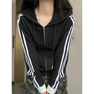 保暖德绒打底衫条纹卫衣痞帅修身收腰显瘦开衫 5Q1150-TP4588图片
