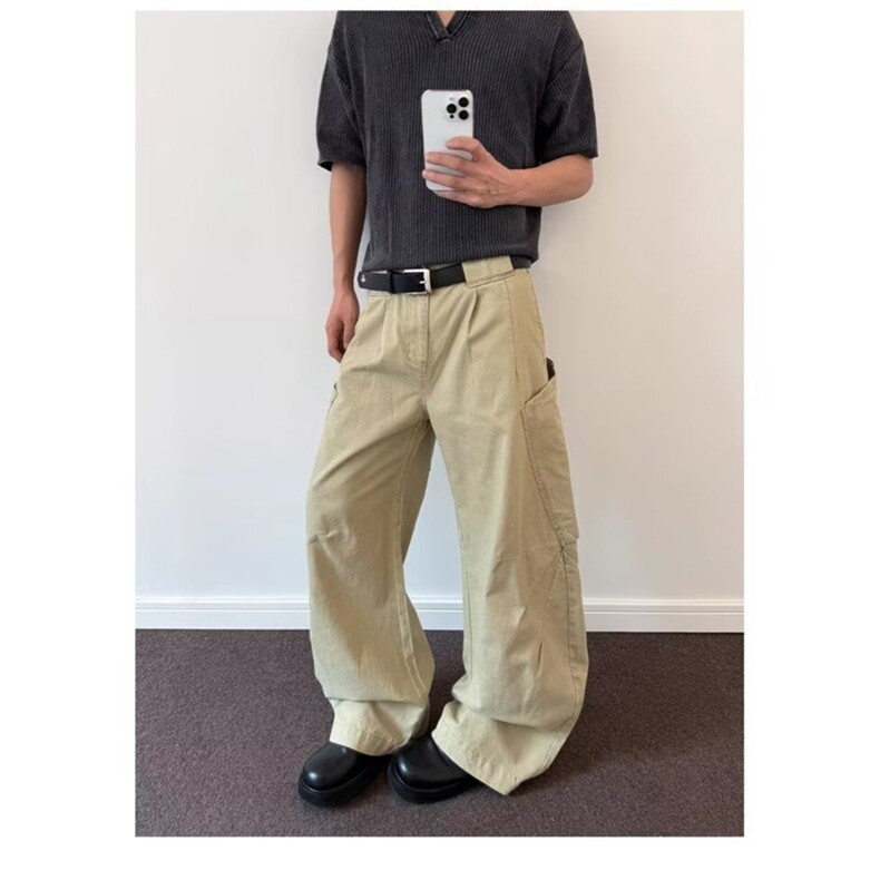 美式复古弯刀工装裤男女宽松直筒痞帅休闲裤GA42-P62,男装工装外套,星座208-5