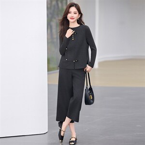 2026春季新品简约时尚休闲女装三件套，女装套装/套裙，美沁