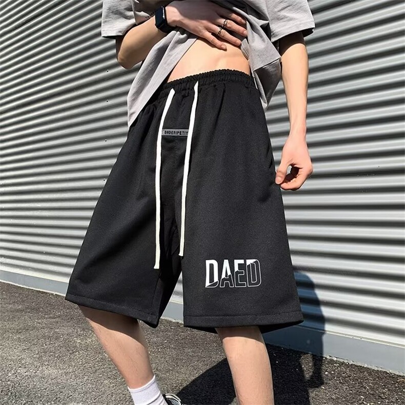 男夏季潮直筒时尚潮牌五分裤运动裤休闲裤字母K939-P30图片
