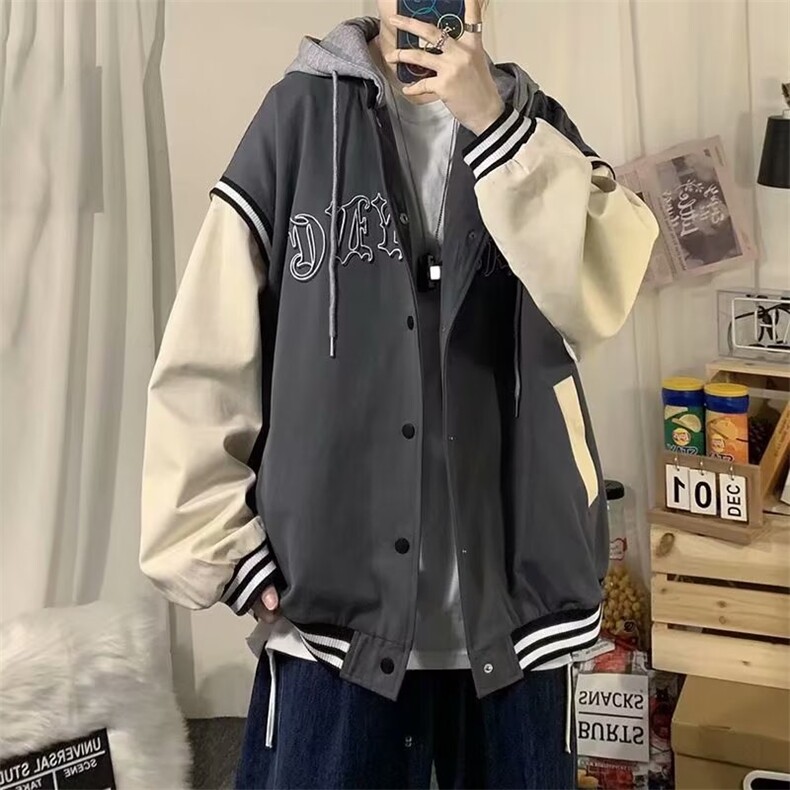 棒球服外套男款春秋季韩版潮流撞色上衣学生夹克A068-MYJK16-TP55图片