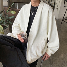 已下单24083-P85秋季新款简约百搭针织衫开衫男士宽松大码外套，男装针织衫/毛衣，电商B280-1（原A049）