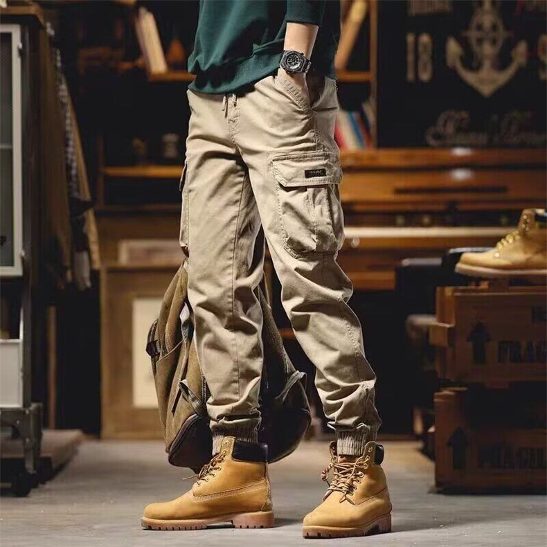 美式工装裤男宽松潮牌春秋束脚男士裤子多口袋户外休闲裤，女装休闲裤，星座506A