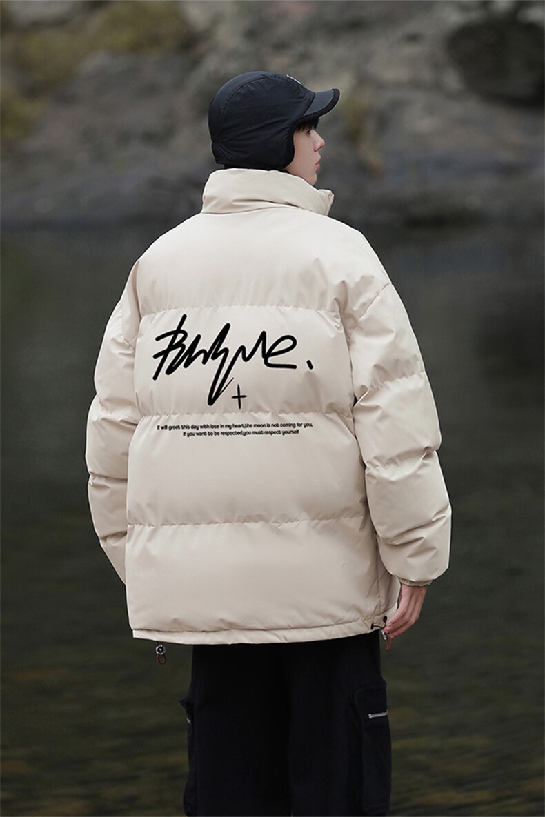 山系港风创意字母印花时尚立领休闲棉服A247-MY2099特批60控99,男装棉衣,电商A247