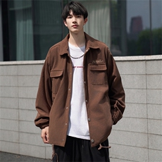 港风春秋新款时尚潮流衬衫夹克男上衣百搭XY-2362-P70加绒90，男装夹克，星座717