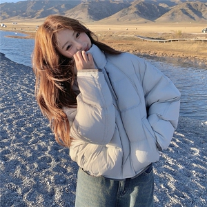版学院风减龄加厚羽绒服女2025年冬季新款连帽保暖白鸭绒面包服图片