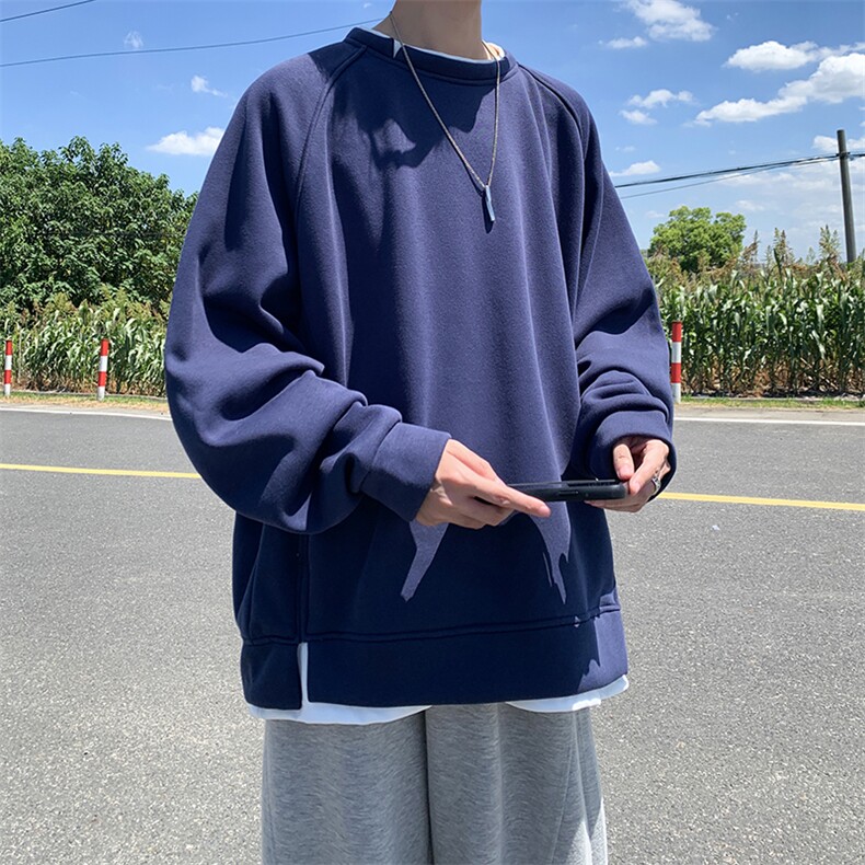 8XL-M假两件卫衣加肥加大码重磅拼接外套圆领套头WY5103P55加绒65,女装短外套,电商B238