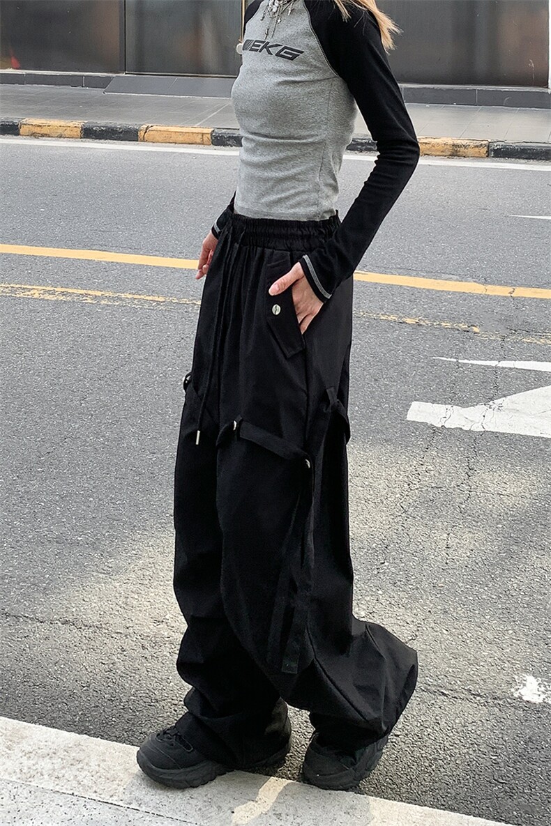 26春款宽松街头机能休闲裤解构廓形伞兵日系文艺长裤K603TP45控69,男装休闲裤,电商A102B