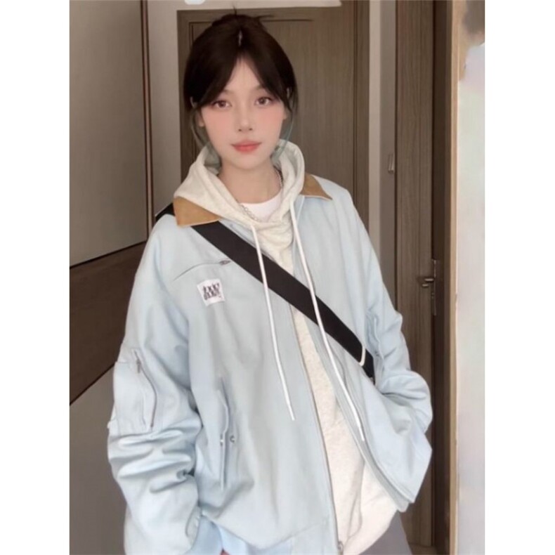 撞色棒球服拼接宽松复古夹克513AJK1895P70,男装夹克,星座513A