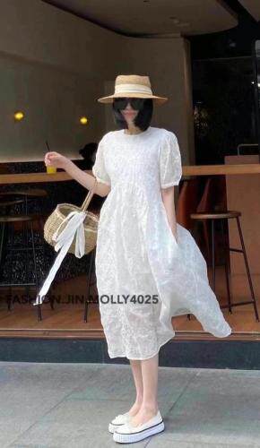 【现货】夏季新款高品质提花面料连衣裙图片