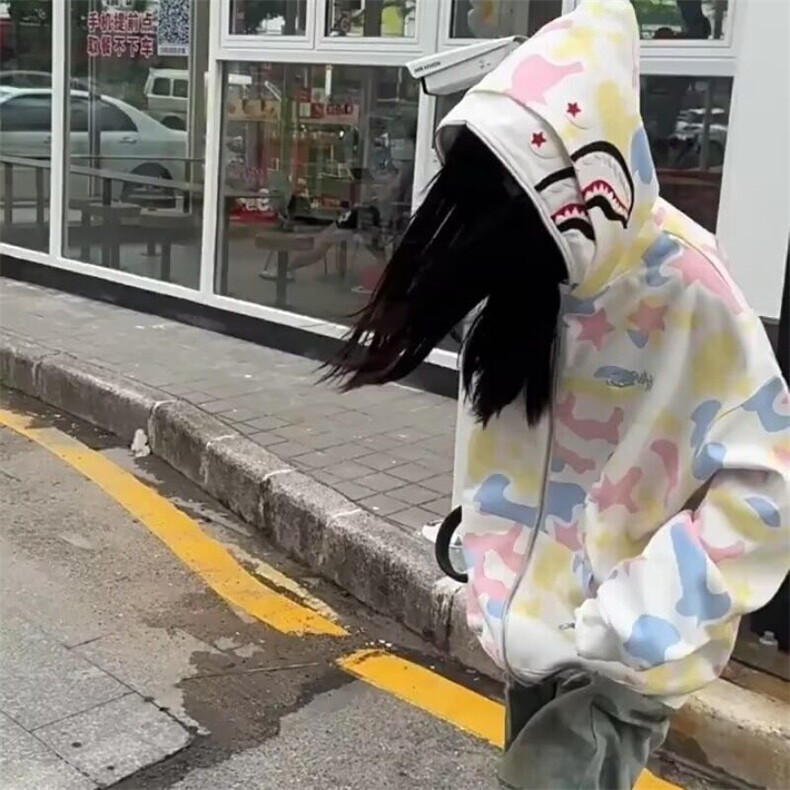 美式复古双帽迷彩连帽卫衣女春秋季潮宽松情侣开衫鲨鱼外套,女装卫衣/绒衫,星座506A