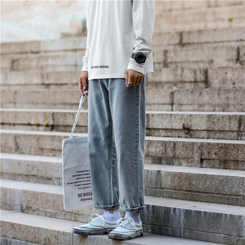 k8030-P45大码日系风潮流牛仔裤休闲破洞港风,男装牛仔裤,星座103A