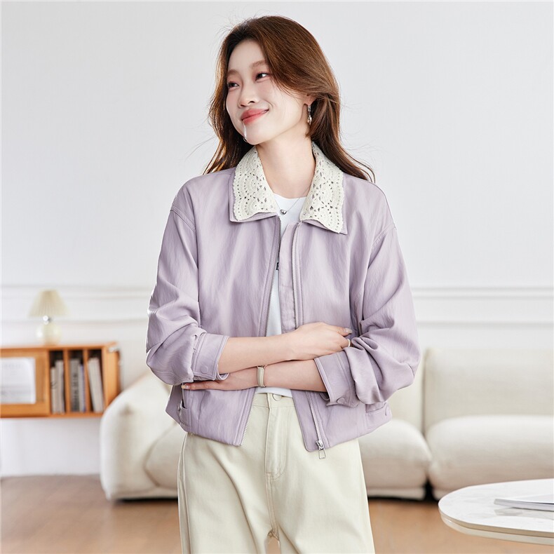 现货！2026春装新款休闲外套女皮衣女,女装短外套,慕咨