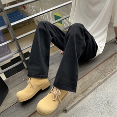 现货纯黑色牛仔裤酵洗工艺微喇版型百搭款男女同款8925P39，男装牛仔裤，星座902A