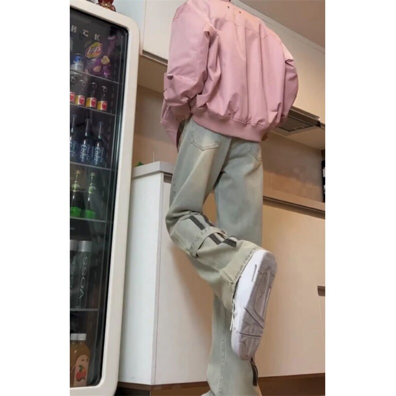 美式高街vibe裤子潮牌痞帅炸街拉链牛仔裤男Z758P39,男装牛仔裤,星座1112-1