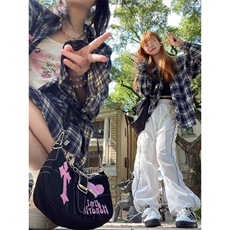 TC714-p45韩式复古长袖格子衬衫外套女春秋季情侣装衬衣，女装衬衫，星座617A-2