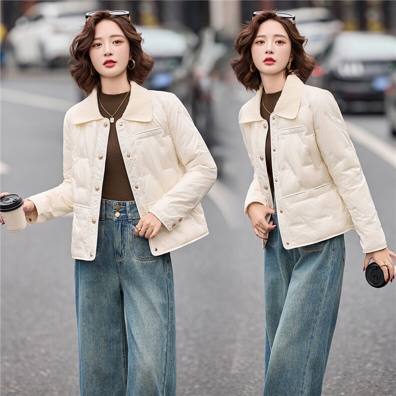 羽绒服2025新款白鸭90绒韩版时尚小个子外套，女装羽绒服，玖莱伊