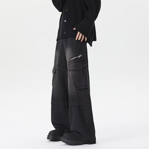 秋冬美式复古休闲裤男宽松大码直筒阔腿潮牌百搭伞兵裤A280/P58图片