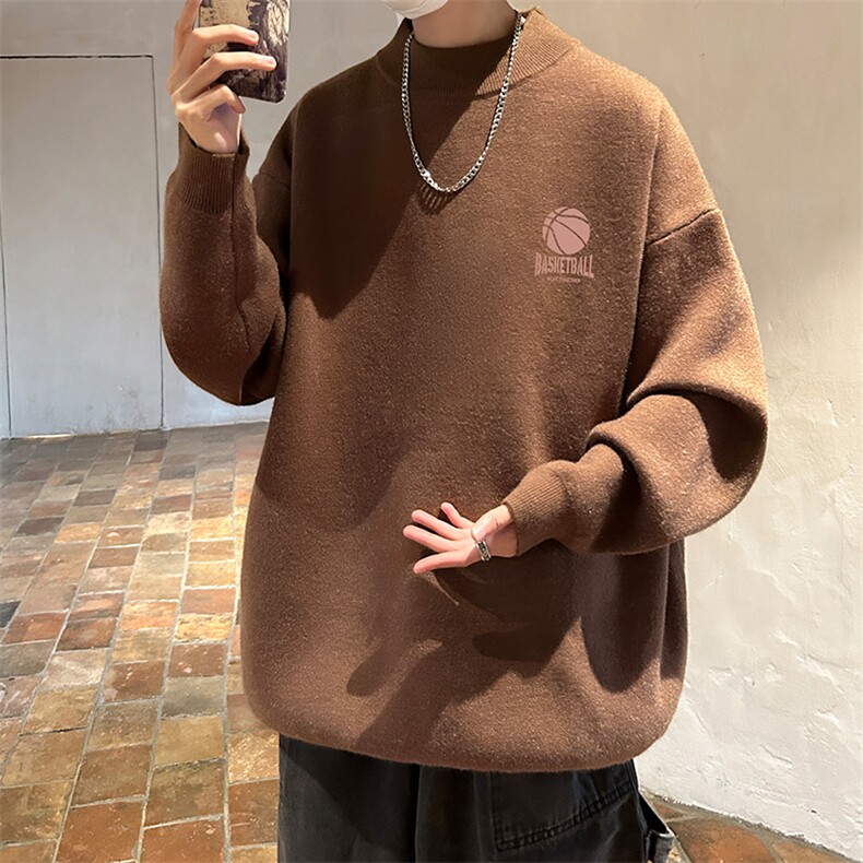 控68半高领毛衣男士大码针织衫男毛线衣男M18237-P45加绒款-P65,男装针织衫/毛衣,电商A040