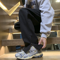 冬季新品加厚毛呢拉链开衩休闲裤大码M~5XLXZ604-KG70-P50控68，男装休闲裤，星座604