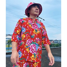TZ340男士夏秋风大花套装大码宽松凉爽透气个性外套可作睡衣，男装休闲套装，星座115A-2