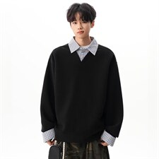 【XZ1112-1现货】卫衣假两件长袖衫翻领 P46 YW11,男装卫衣,星座1112-1, 【XZ1112-1现货】卫衣假两件长袖衫翻领 P46 YW11,男装卫衣,星座1112-1,