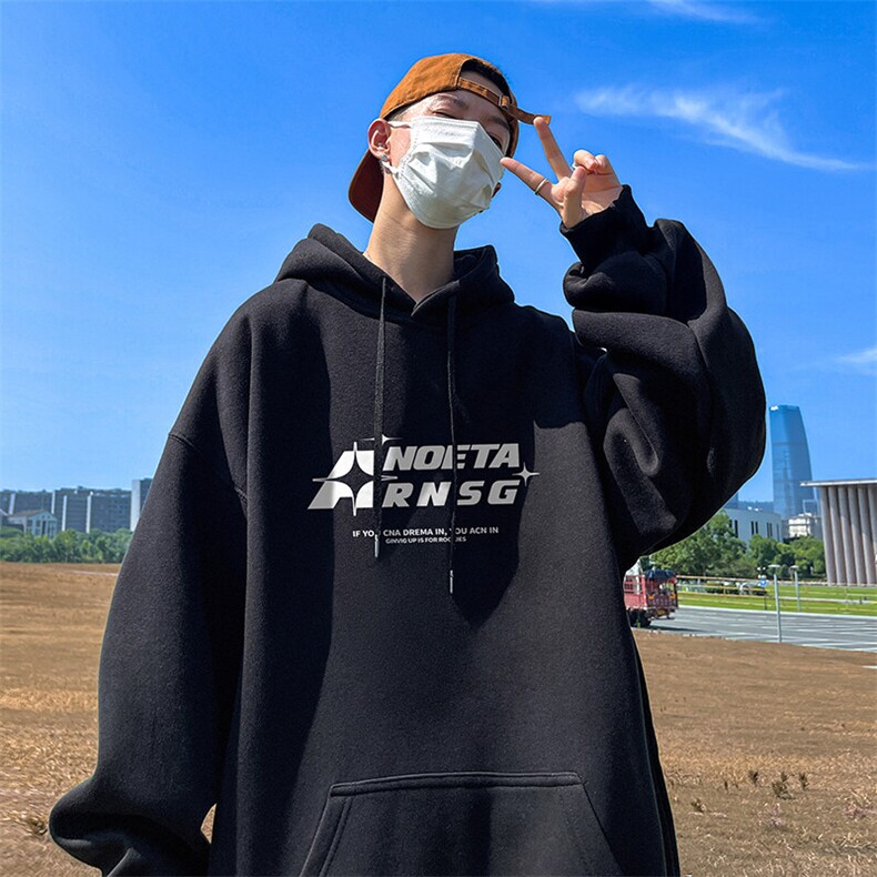 抖音得物供货 可提供视频 春装重磅美式宽松连帽卫衣DL2422图片