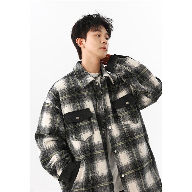 秋季新款美式宽松百搭格子外套JK307-P85控138聚酯纤维，女装短外套，星座302A