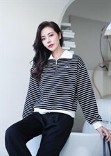 现货供应：条纹休闲卫衣，女装卫衣/绒衫，拉思维加丝