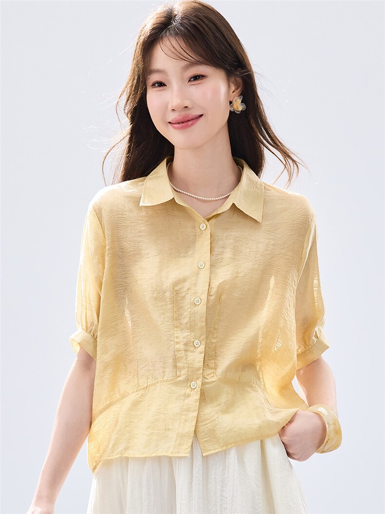 现货2026夏装新款透气亲肤舒适女士衬衣上衣,女装衬衫,木子恋