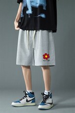 HD74257-P22华夫格短裤男大码宽松五分裤男直筒中裤，男装休闲裤，电商A040