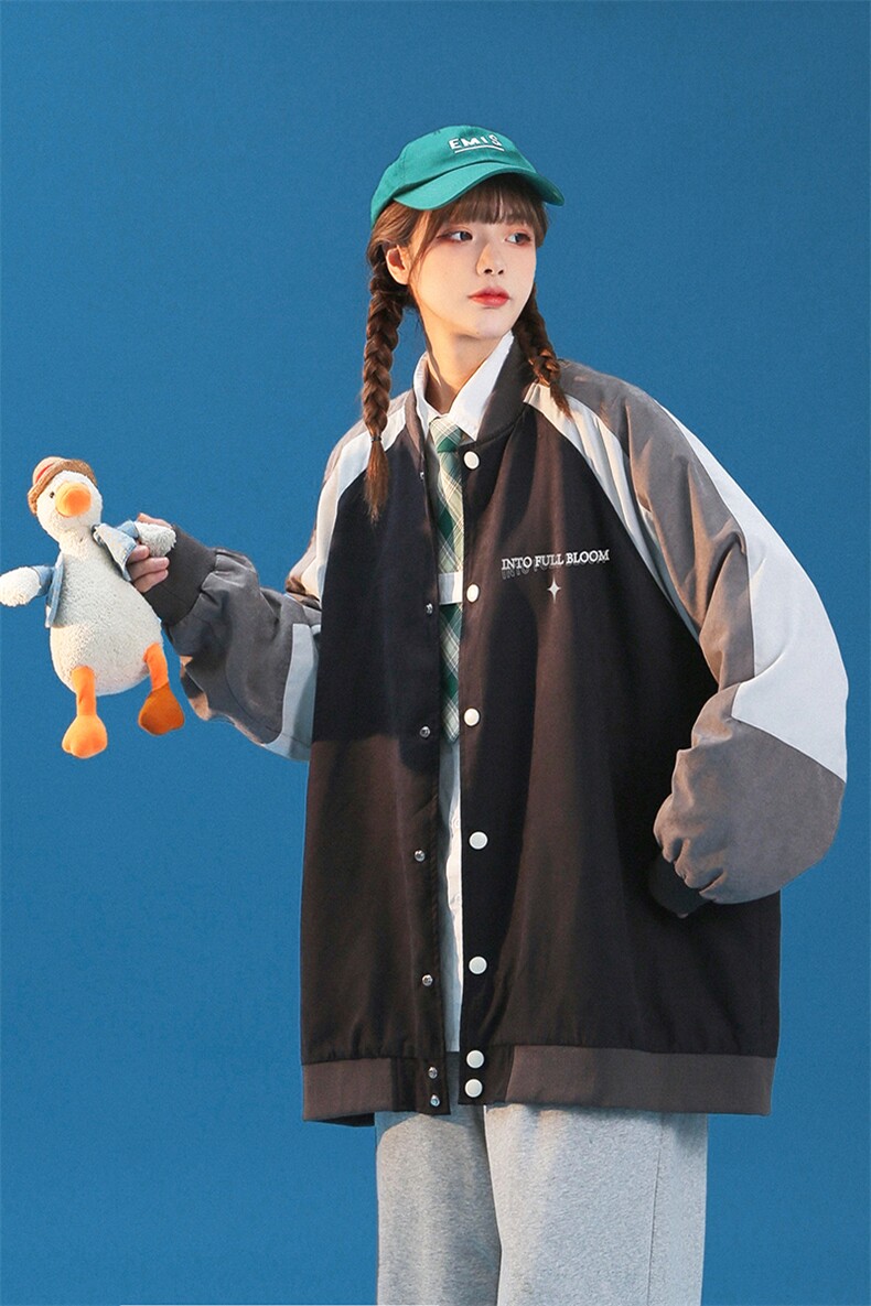 中性风2023秋季新款ins潮牌字母印花棒球服夹克G412p65控88,男装夹克,A247A
