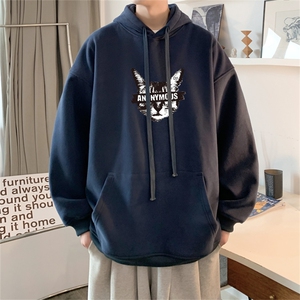 抖音品质 秋季320G华棉男士连帽大码印花卫衣WYH514-P45控68图片