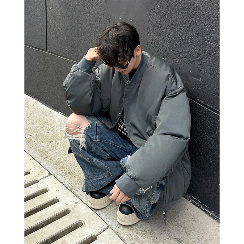 潮牌宽松棉服男日系棒球服棉衣情侣休闲飞行服外套冬MF301-P90，男装棉衣，星座412-3