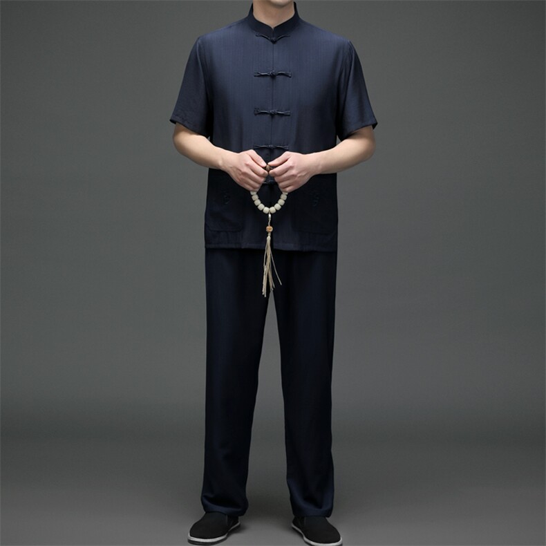 唐装2023年夏季新款男式风男高端复古唐装套装,男装民族服装,电商B360