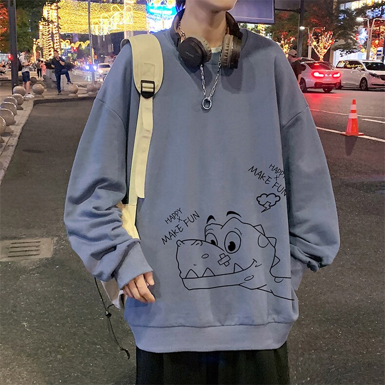 S6136-P28加绒款-P33秋季圆领卫衣男大码韩版宽松长袖外套,男装卫衣,电商A040