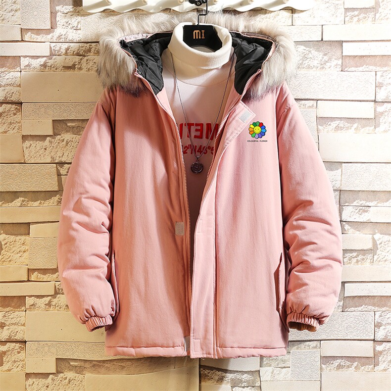 MM48101-P130冬季大毛领衣男士大码加厚袄男服砖墙挂拍,男装棉衣,电商A040A