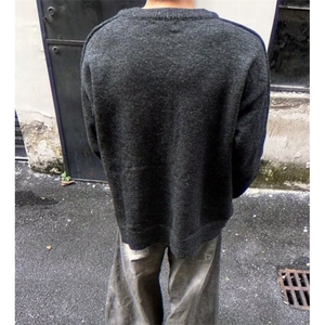 ins有一定厚度时髦交叉设计感V领长袖毛衣打底针织衫女秋冬百搭图片