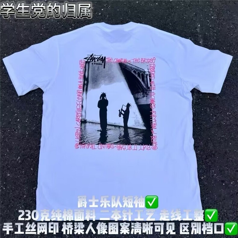2025新款美式潮牌字母印花短袖T恤男款夏季ins潮牌宽松休闲上衣,男装Polo衫,四季星座505