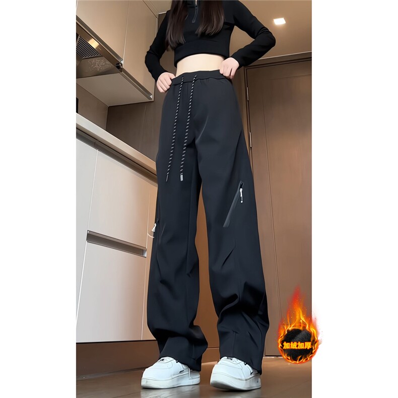 新款直筒冲锋裤女生宽松阔腿裤防风防水登山裤小个子工装裤，女装休闲裤，电商A337