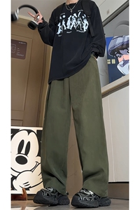 垂感直筒西裤2026春季新款美式痞帅高级感休闲裤子-A1147TP35控58图片