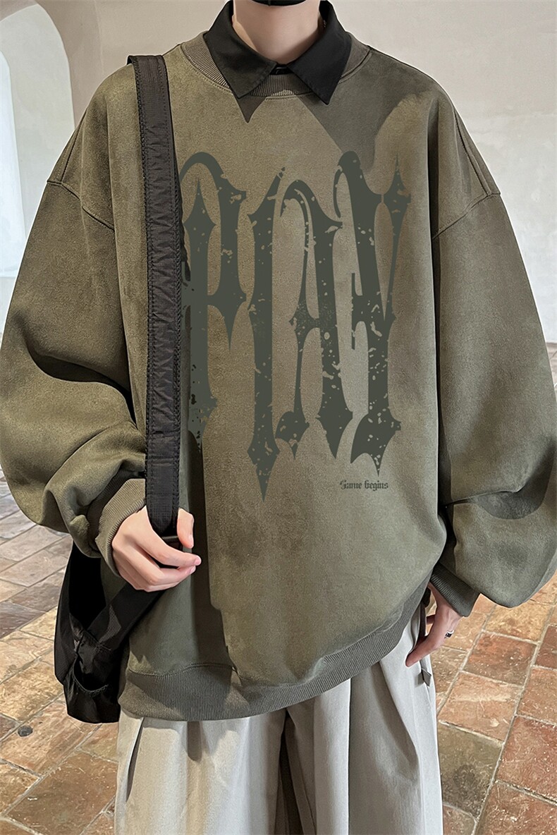 量大优可提供视频麂皮绒卫衣圆领HD019-1-LPYL4117-P30,男装卫衣,电商019-1