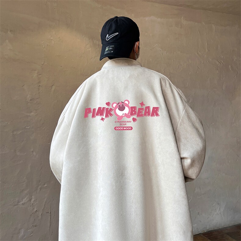 麂皮绒夹克男大码立领褂子外套JK85329-P68加绒款-P78,男装夹克,电商A040
