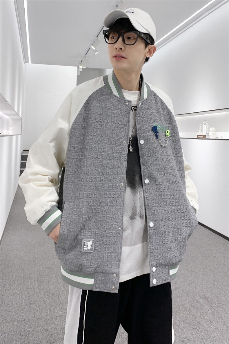 秋装新款潮牌夹克棒球服男女同款中性风情侣款刺绣外套8013-P95,男装夹克,电商A441-1