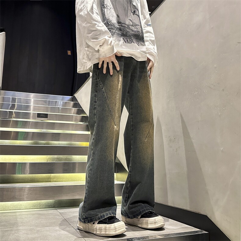 高街牛仔裤男韩版潮流直筒裤子帅2024春冬新款ins长裤RK1419-P41,男装牛仔裤,星座412-2