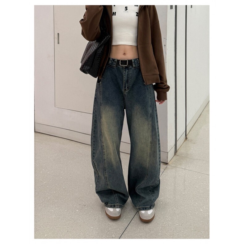 1506-1/KT88981/P44水洗做旧扎染微喇牛仔裤男女款显瘦解构设计感，男装牛仔裤，星座1506-1