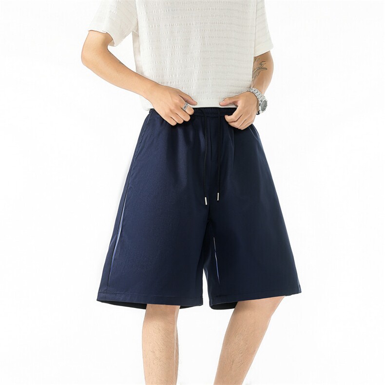 25美式运动短裤拼接条纹冰丝薄款休闲五分裤504-K735-特P29控58,男装牛仔裤,星座504