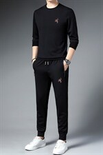 2023春秋季长袖t恤男潮流休闲运动男士套装中青年新款男装两件套，男装休闲套装，电商B212（原钱塘6029）